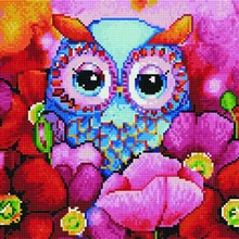 Алмазная мозаика EF 966 Совушка и маки 30*40