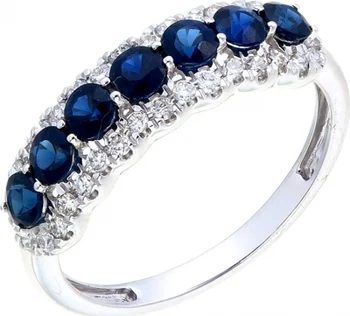 

Sargon jewelry white gold sapphire diamond ring