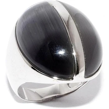 

Silver Wings ring with cat eye in silver