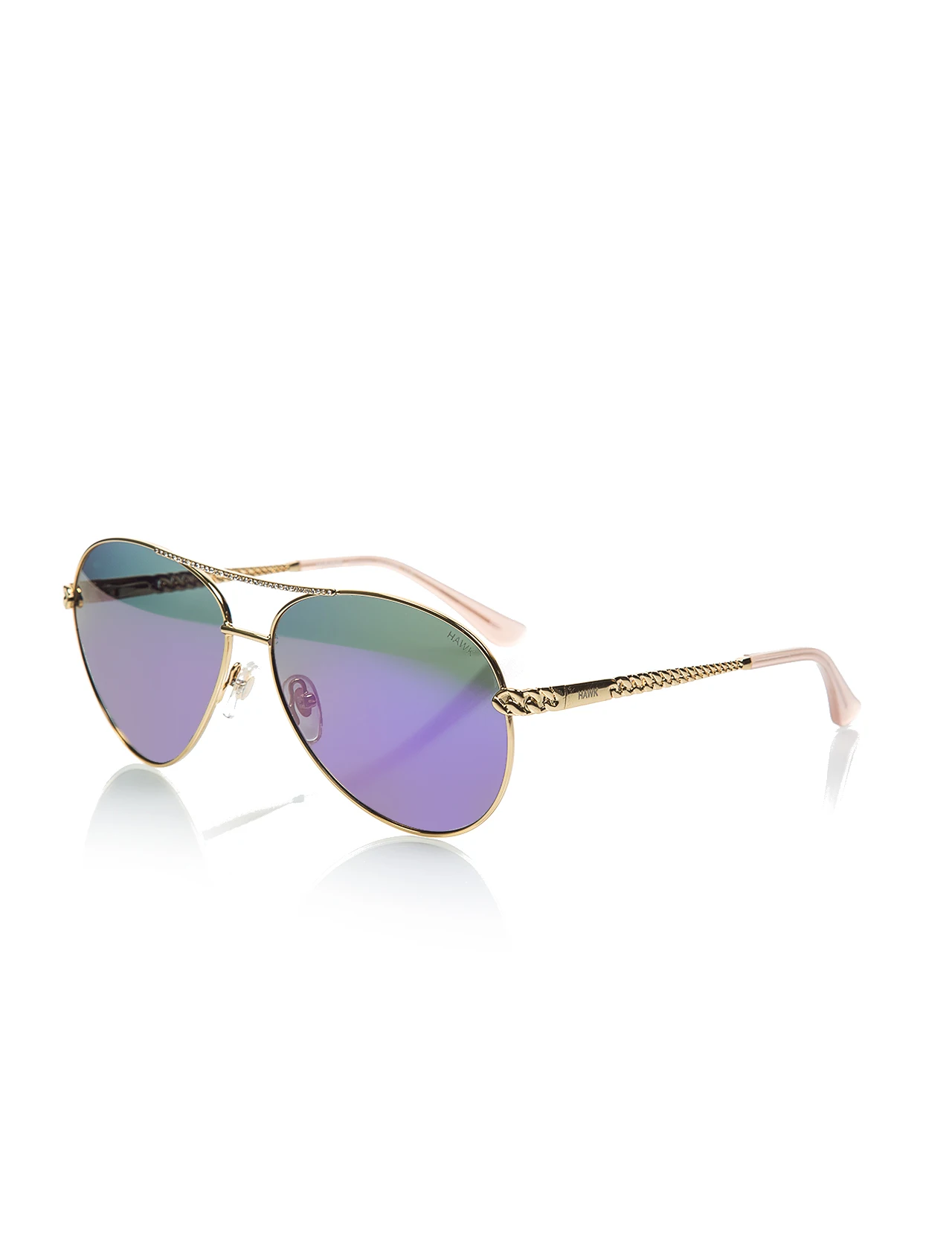 

Women's sunglasses hw 1677 02 metal gold organic drop pilot 60-13-135 hawk