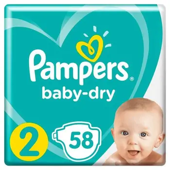 

Pampers Baby-Dry Size 2, 4-8 kg - 58 diapers