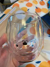 Mug Bear Glass-Mugs Coffee-Cup Milk-Cup Gift Animal Double-Wall-Glass Cute Cat Dog