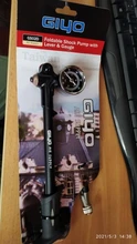 GIYO-Bomba de aire plegable GS-02D de alta presión para bicicleta, hinflador de 300 psi, con palanca, calibrador para horquilla y suspensión trasera, para bicicleta de montaña
