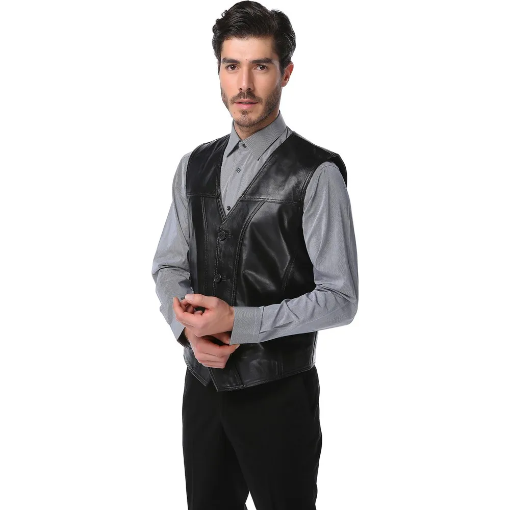 Gilet Da Uomo In Vera Pelle Di Agnello 100 Vera Pelle Di Agnello Moto Calda Di Grandi Dimensioni Alta Qualità 2021 Trendy Techwear Utility Gilet Moto 