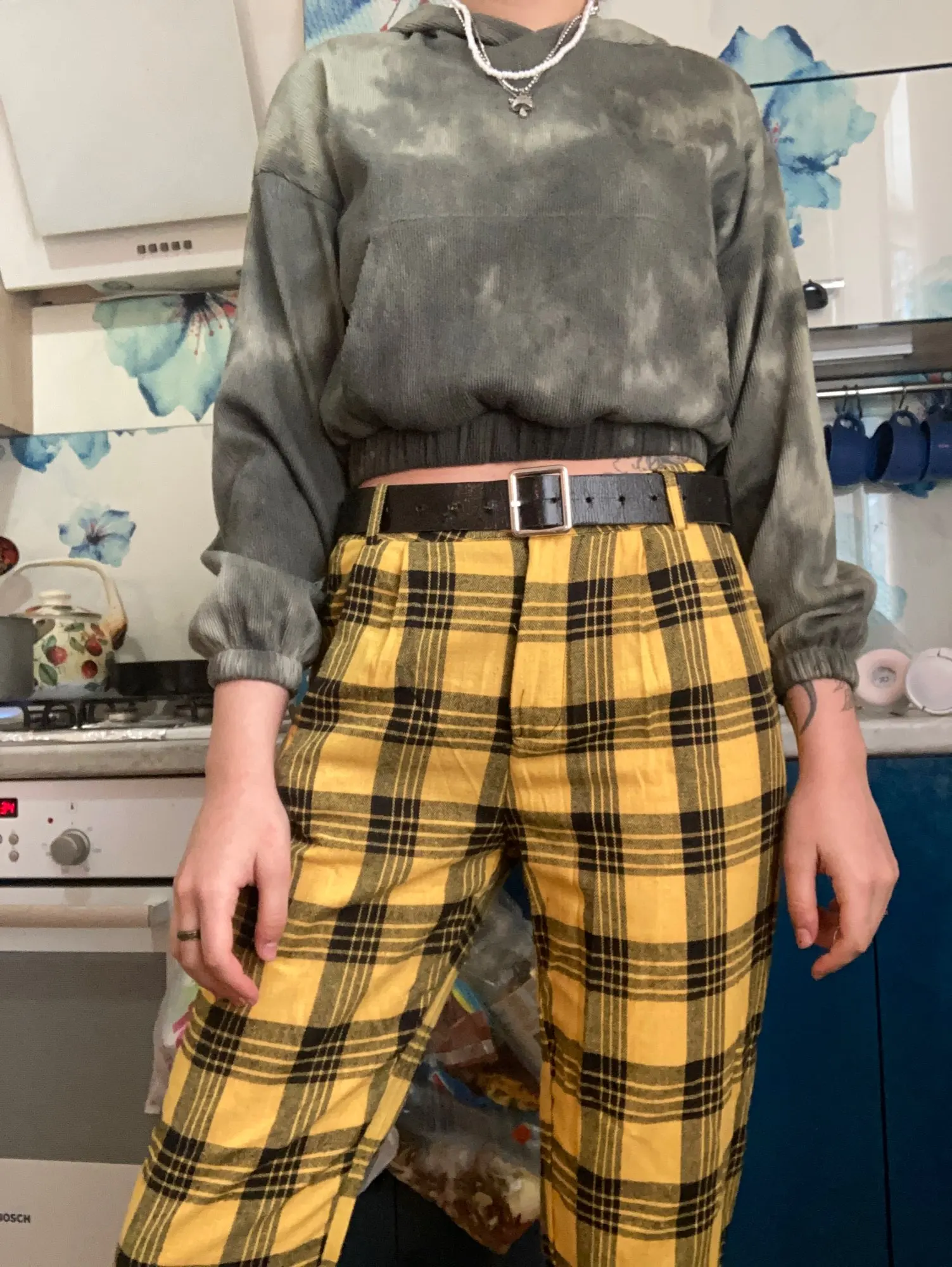 Kat's Love Too True Yellow Plaid Pants - Size S - Rhymes With Orange