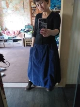 Corduroy Skirt Elastic-Waist A-Line Midi Vintage Winter Big-Size Women WONDERLAND Female