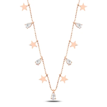 

KUTAYDAN Drop Zircon Cubic Zirconia Dangle Pendant 925 Sterling Silver