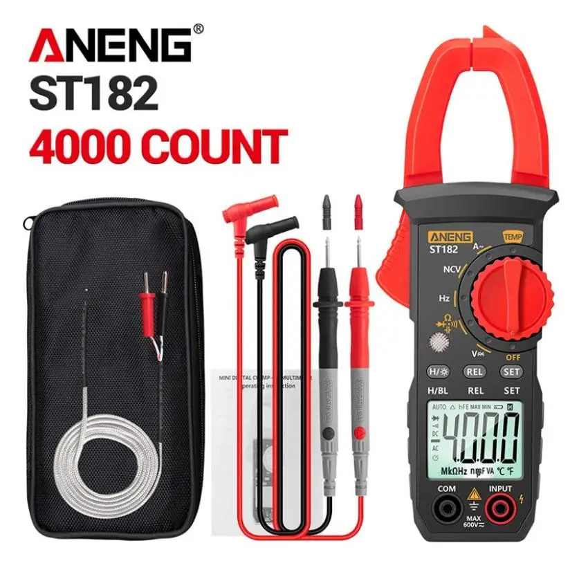 

ANENG ST182 Digital Clamp Multimeter DC/AC Voltages Tester Automatic Range True RMS High Precision Multimeter