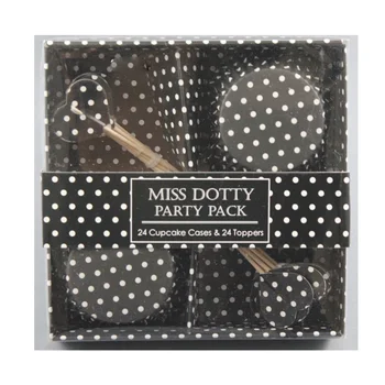 

Polka dot Black Muffin Cupcake Mini Cake Mould Capsule Set 48 Piece