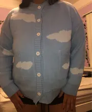 Chaqueta De punto De manga larga para Mujer, jersey De nube coreano, chaqueta con cuello redondo, otoño e Invierno, 2020