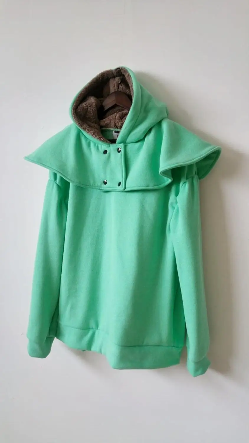 Cape Style Collar Pleated Hooded Sweatshirt Flared
