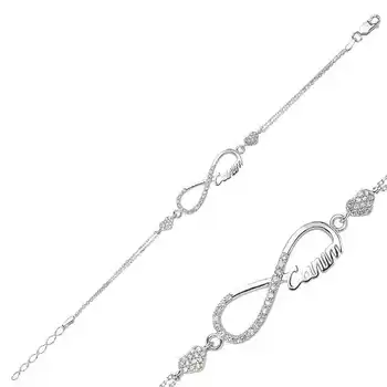 

Merve Silver Infinity Dearie Womens Bracelet