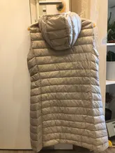 SEDUTMO-Chaqueta de plumón de talla grande 3XL para mujer, chaleco con capucha largo ultraligero, abrigo informal, Parkas delgadas ED913