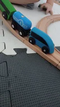 Tren de juguete de madera para niños, modelo de tren de ferrocarril magnético, accesorios de juguete, locomotora de madera, regalo
