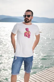 

Angemiel Wear Shredded Pink Modern Sculpture Cotton White Men 'S T-Shirt