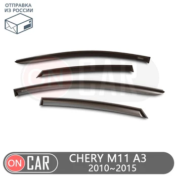 

Window deflectors for Chery M11 (А3) 2010~2015 Sedan Hatchback wind guard vent sun rain visor cover car styling decoration