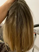 Element-peluca femenina de fibra resistente al calor, cabellera corto sintético recto con flequillo lateral ombré Rubio Dorado Bob, color blanco/negro