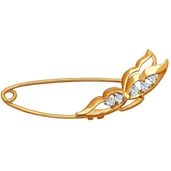 

Sokolov brooch with 5 cubic zirconia Red Gold
