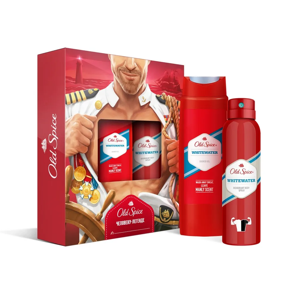 Подарочный набор Old Spice Whitewater(Аэрозольный дезодорант 150 мл+ Гель для душа 250 мл