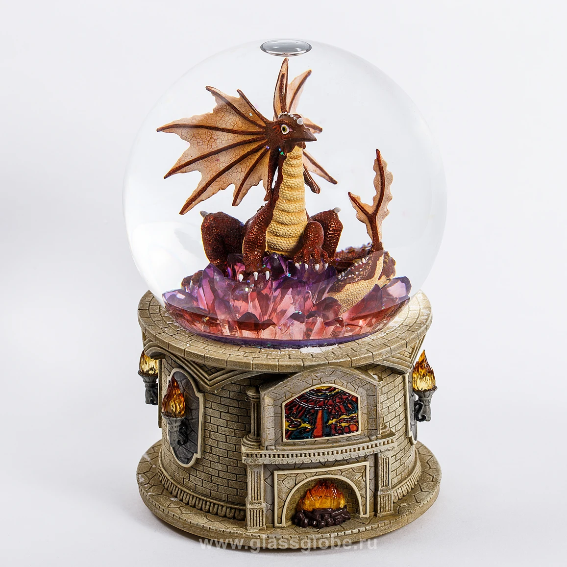  Стеклянный шар со снегом Огненный дракон снежный snow globe |Музыкальные шкатулки| |