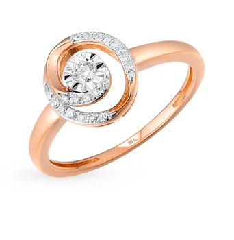 

Gold ring with diamonds sunlight sample 585