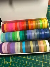 Conjunto de cintas Washi básicas, listones de colores sólidos arcoiris, autoadhesivos, para decoración y recortes, articulo de papelería para diario, 60 unidades por paquete