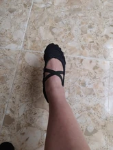 USHINE-Zapatillas de Yoga para niños y niñas, EU22-45 de tela/cabeza de cuero, para gimnasio, interior, ejercicio, zapatillas de Ballet de lona