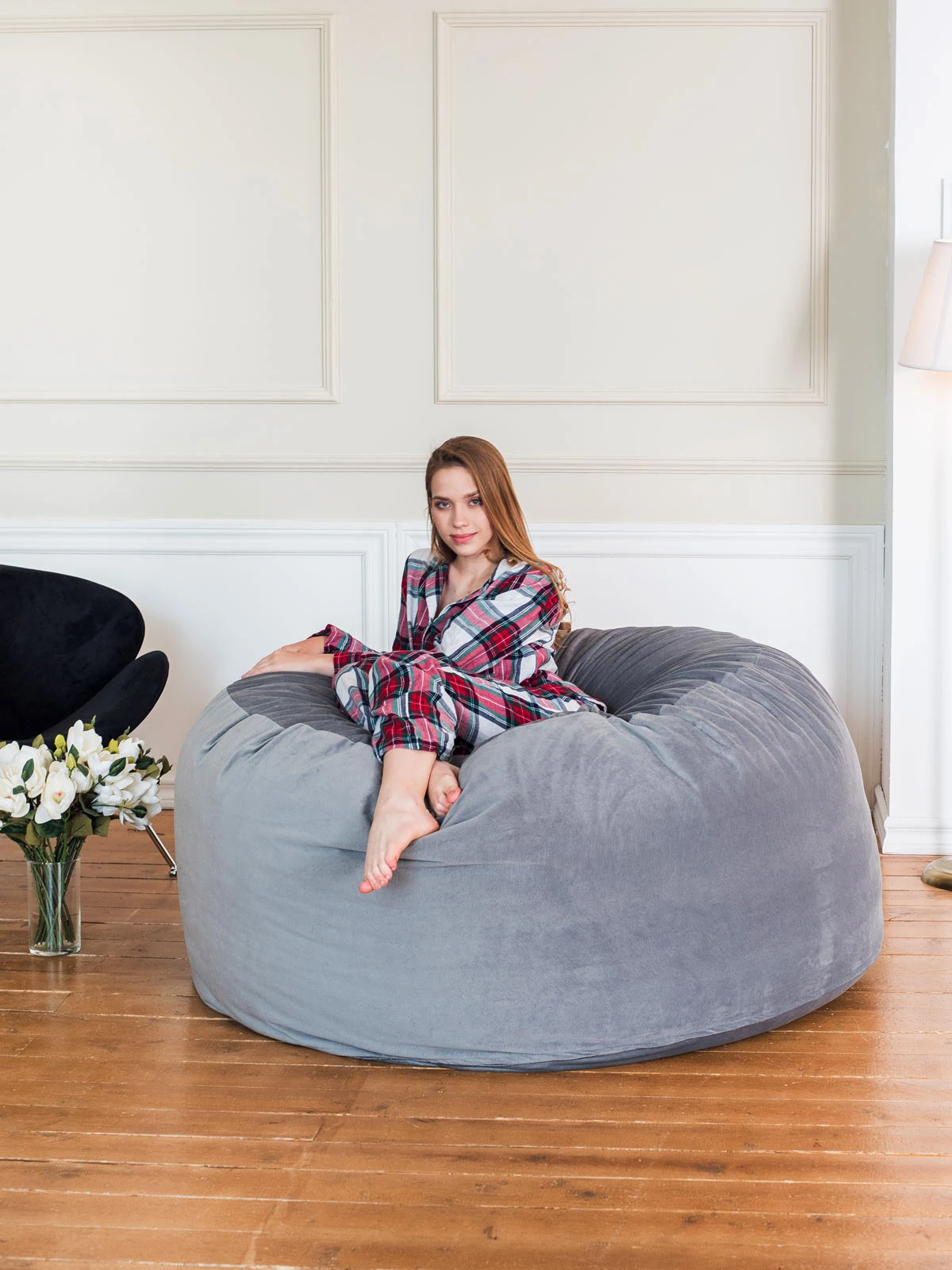 fluffy bean bag couch