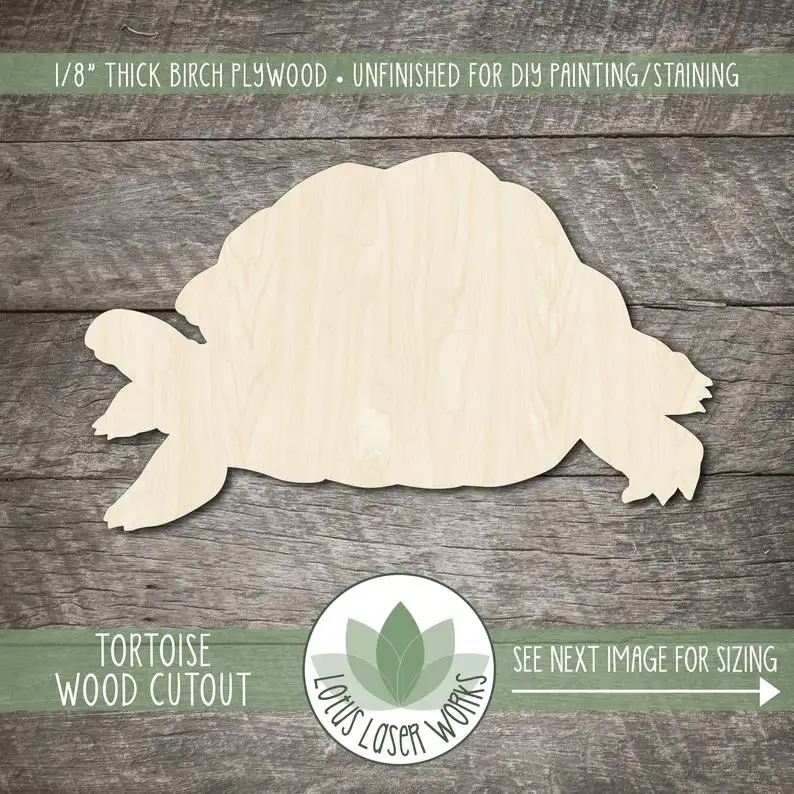 

Wood Tortoise Cutout, Blank Wood Craft Embellishments, Wooden Tortoise Shape, Wood Animal Shapes