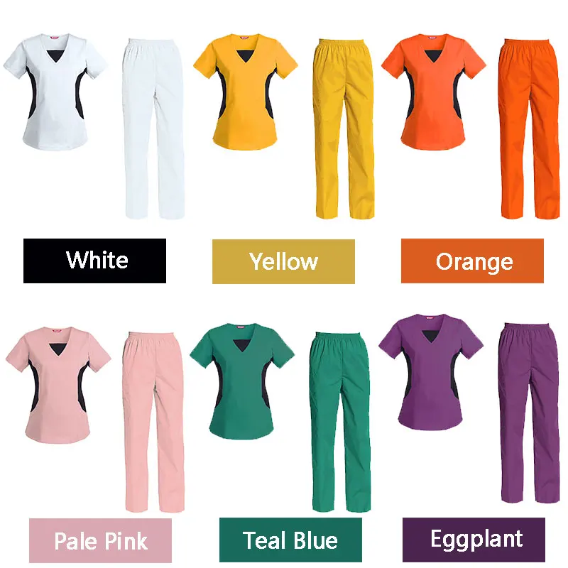 Women's Scrub Set Nursing Uniform Set Top and Pants