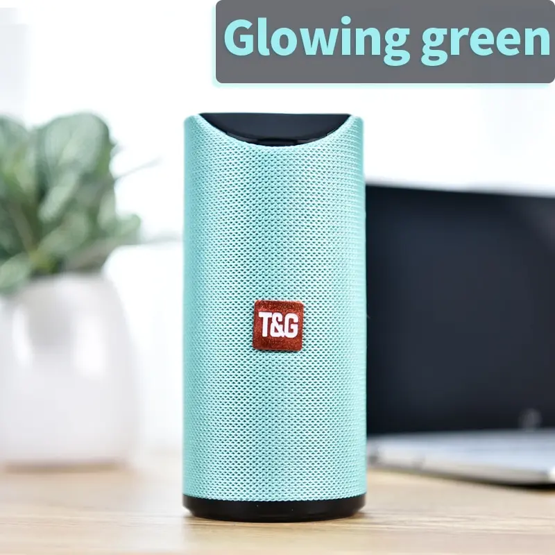 TG Bluetooth динамик портативный Открытый громкий динамик беспроводной мини Колонка 3D 10 Вт стерео музыка объемный Поддержка FM TFCard бас-бокс - Цвет: Glowing Green