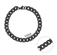 Jiayiqi 5-11mm pulsera con cadena para hombre de acero inoxidable acera cadena de eslabones cubanos brazalete para hombre mujeres Hiphop moda muñeca de regalo de la joyería