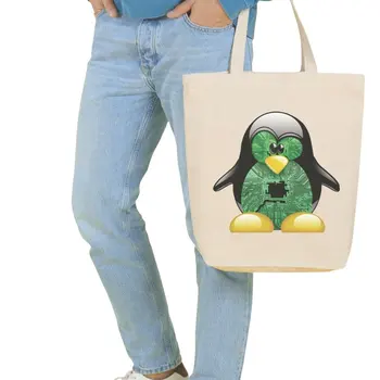 

Angemiel Bag Large Hacker Penguin Shopping Beach Tote Bag