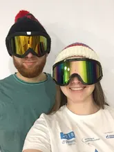 Máscara de esquí para hombre y mujer, gafas de seguridad con filtro para la boca a prueba de viento y de Motocross