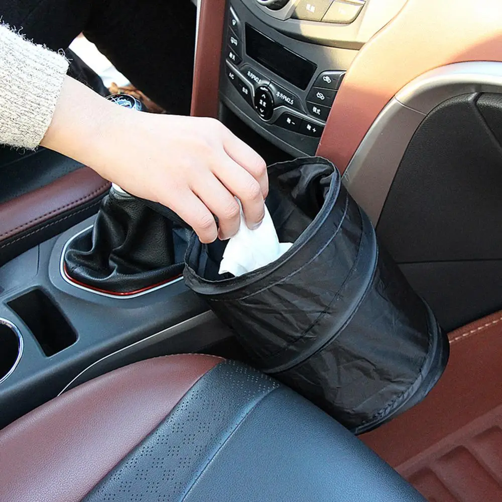 Portable Collapsible Car Trash Can Pop-up Leak Proof Trash Bin Box Hanging Bag 
