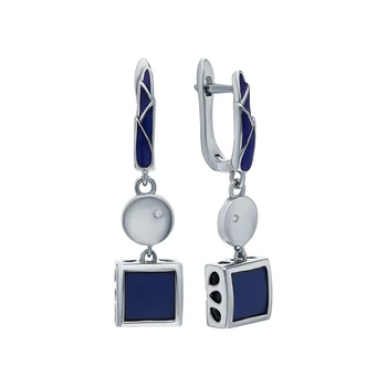 

Silver earrings with ceramics, enamel and cubic zirconium sunlight