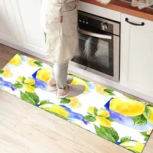 Else желтый лимоны зеленые листья 3d принт нескользящие микрофибры Кухня Счетчик современный декоративный моющийся коврик