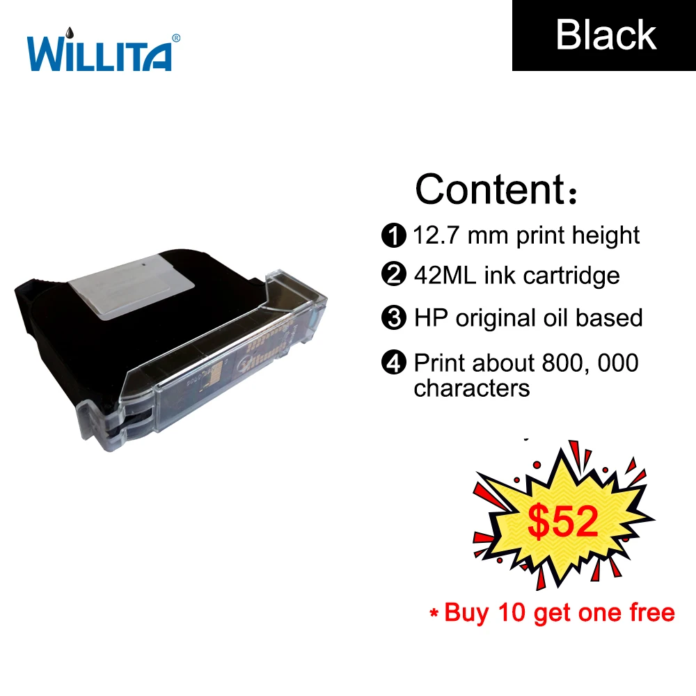 

Ink Cartridge box 42ml 12.7mm print height For handheld inkjet Jet Printer