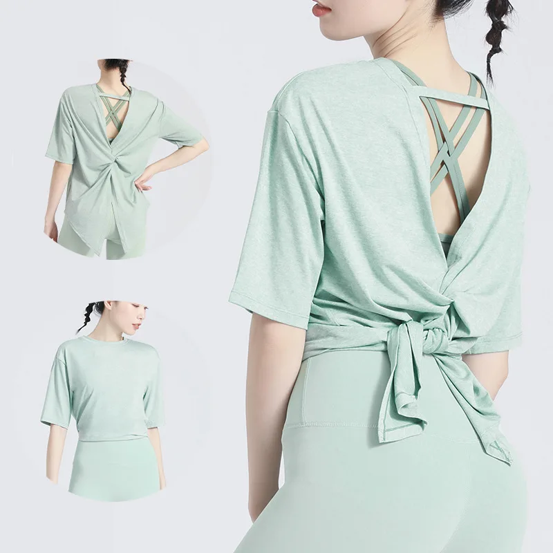 2024 موضة ربيع وصيف جديد ملابس لليوجا قميص قصير ال...
