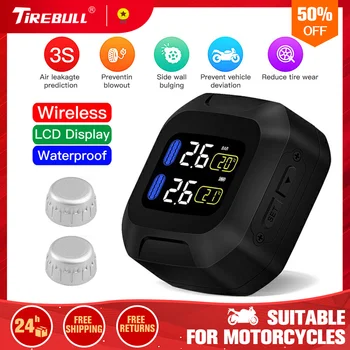 

2020 Tire Pressure Alarm Motorbike TPMS 2PCS Sensor Explosion Proof USB Interface Tire Pressure Monitoring System
