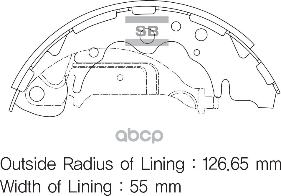 Sa126_колодки Барабанные! Kia Carnival All 99, Chrysler Voyager All 96 Sangsin Brake Sa126 Sangsin brake арт. SA126