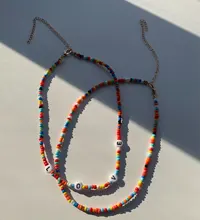 Collar de satélite multicapa con cuentas de arcoíris para mujer, joyería Bohemia hecha a mano, con personalidad