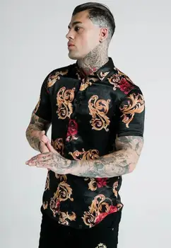 

SikSilk Alves Gold Print Men's Top Shirts