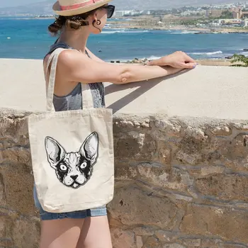 

Angemiel Bag Dog Gray And Black Tone Shopping Beach Tote Bag