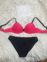 ESSV-bañador rojo de realce, conjunto de bikini de talla grande para mujer, traje de baño sexy acolchado con correa ajustable, bikinis bordeados, ropa de baño de verano