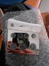 Soporte contenedor de 7 agujeros, accesorios de pigmento de tatuaje, suministros de acero inoxidable, vaso de vidrio, soporte para maquillaje permanente