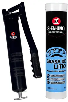 

3ENUNO Profesional - Lote Grasa de litio multiusos 400gr + Bomba profesional engrasadora para cartucho de 400gr Lubricante