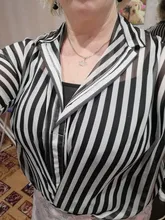 Casual Blouse Tops Chiffon-Shirts Two-Piece-Set V-Neck Half-Sleeve Leopard Sexy Striped