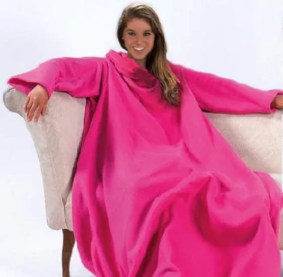 Розовый COPERTA CON MANICHE IN CALDO PLED плед ворс для UOMO DONNA INVERNO - Цвет: Розовый