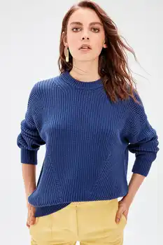 

Trendyol WOMEN-Indigo Bike Collar Sweater Sweater TWOAW20FH0015